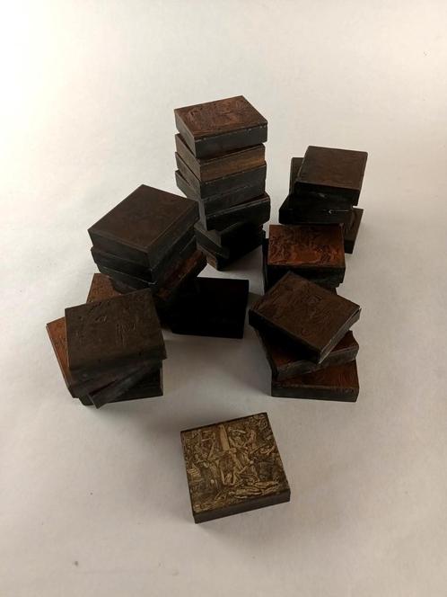 Antieke drukstempels religieuze taferelen in koper, Antiek en Kunst, Antiek | Religieuze voorwerpen, Ophalen of Verzenden