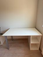 Witte bureau met 2 ladeblokken, Huis en Inrichting, Ophalen, Zo goed als nieuw, Bureau