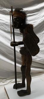 Houten beeld van Tiki krijger, Verzamelen, Ophalen, Gebruikt