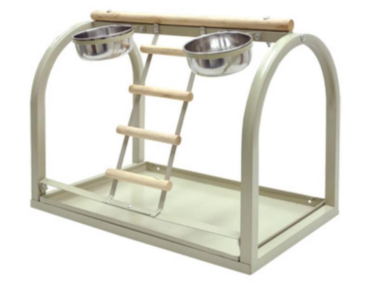 Zitplaats Papegaai Tim Beige, Dieren en Toebehoren, Vogels | Hokken en Kooien, Nieuw, Overige typen, Metaal, Ophalen