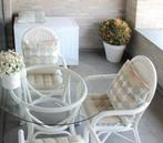 Rotan tuinmeubelset met 4 stoelen, Tuin en Terras, Tuinstoelen, Ophalen, Zo goed als nieuw, Rotan