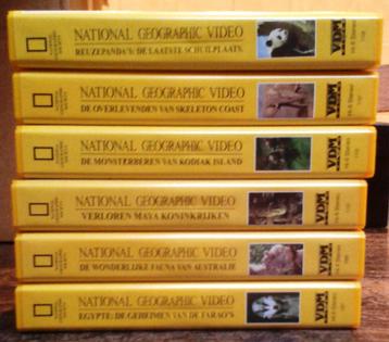 VHS - National Geographic - Documentaires - 6 stuks - € 0,5 beschikbaar voor biedingen