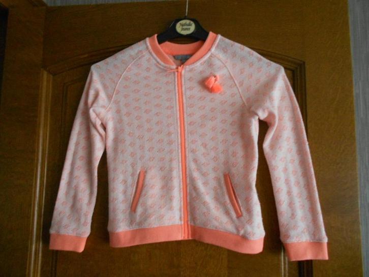 zalmkleurig jasje met rits mt 122, Kinderen en Baby's, Kinderkleding | Maat 122, Gebruikt, Meisje, Trui of Vest, Ophalen of Verzenden
