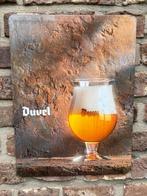 Duvel reclameplaat metaal op karton 1997, Ophalen of Verzenden, Gebruikt, Reclamebord, Plaat of Schild, Duvel