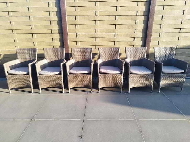 6 tuinstoelen met kussens, Tuin en Terras, Tuinsets en Loungesets, Ophalen