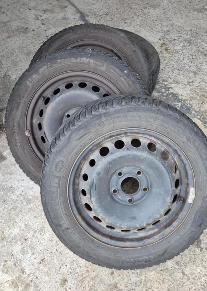 4 Michelin 16" winterbanden, 215/55R16, Auto diversen, Aanhangwagen-onderdelen