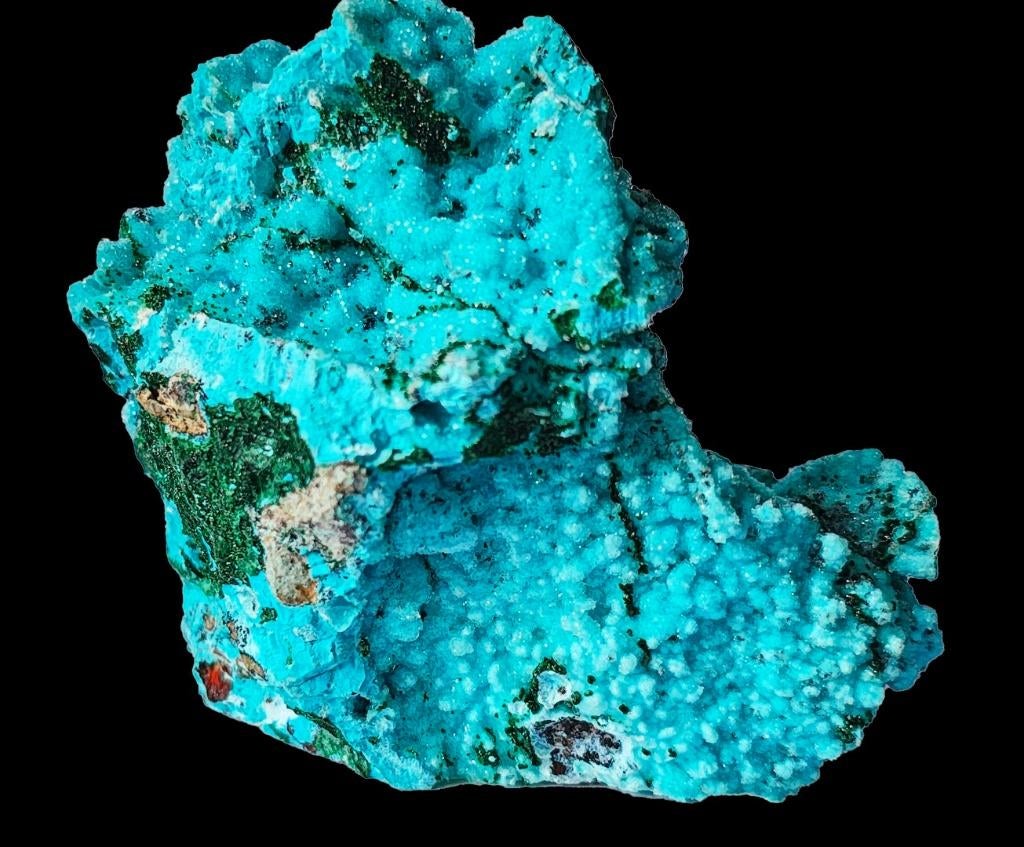 **TOP** Knalblauwe CHRYSOCOLLA met MALACHIET uit Congo., Verzamelen, Mineralen en Fossielen, Mineraal, Ophalen of Verzenden