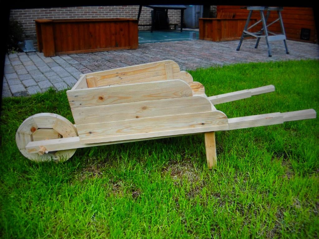 kar met 2 paarden en kruiwagen, Ophalen, Nieuw, Hout