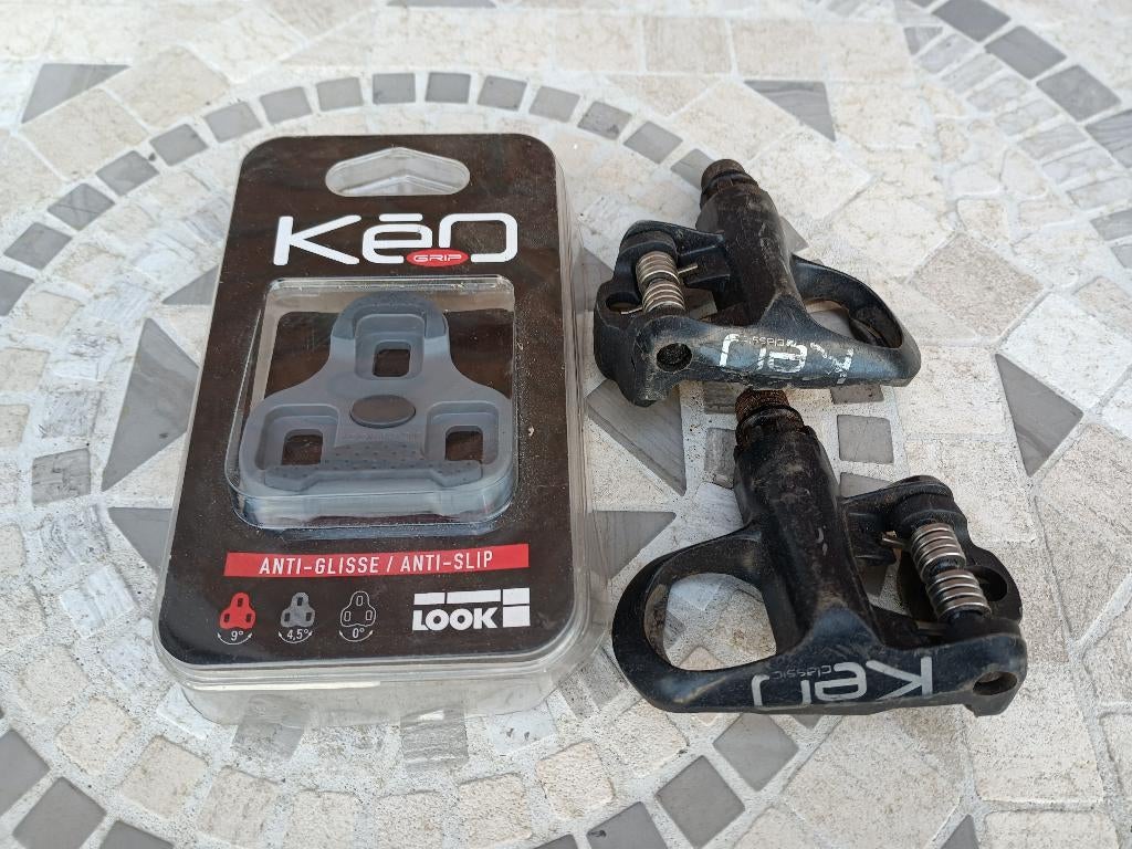 Look KEO pedalen + Nagelnieuwe grijze schoenplaatjes, Fietsen en Brommers, Ophalen, Nieuw, Racefiets, Crankstel of Pedalen