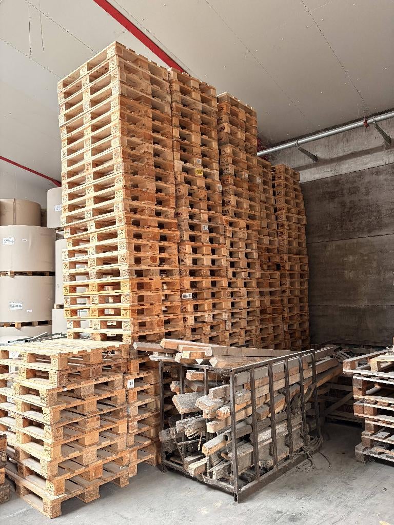 Europallet (epal) - Groot lot (witte & gekleurde), Doe-het-zelf en Bouw, Hout en Planken, Gebruikt, Pallet, Ophalen