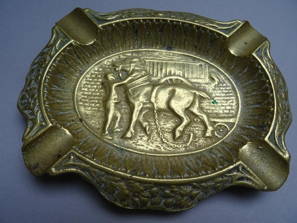 Cendrier en laiton massif 1930., Enlèvement ou Envoi, Bronze