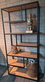 Industrieel wandrek metaal met houten leggers, Ophalen, Zo goed als nieuw