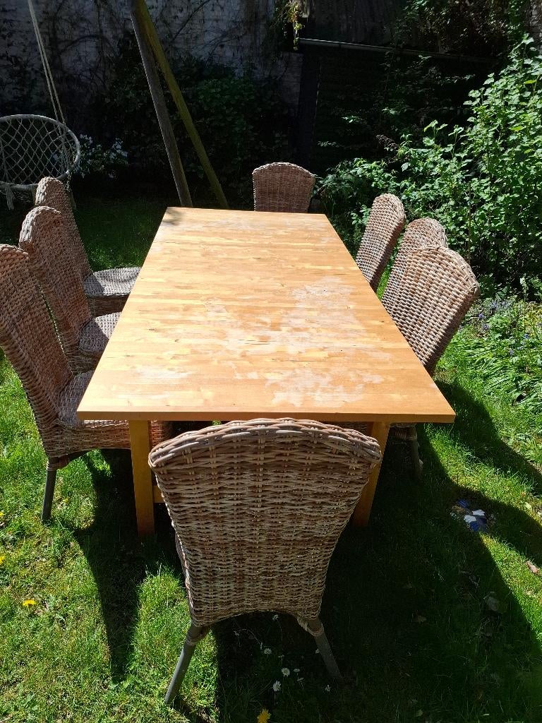 Table IKEA entièrement en bois, extensible, Maison & Meubles, Tables | Tables à manger, Utilisé, 50 à 100 cm, 200 cm ou plus, Cinq personnes ou plus