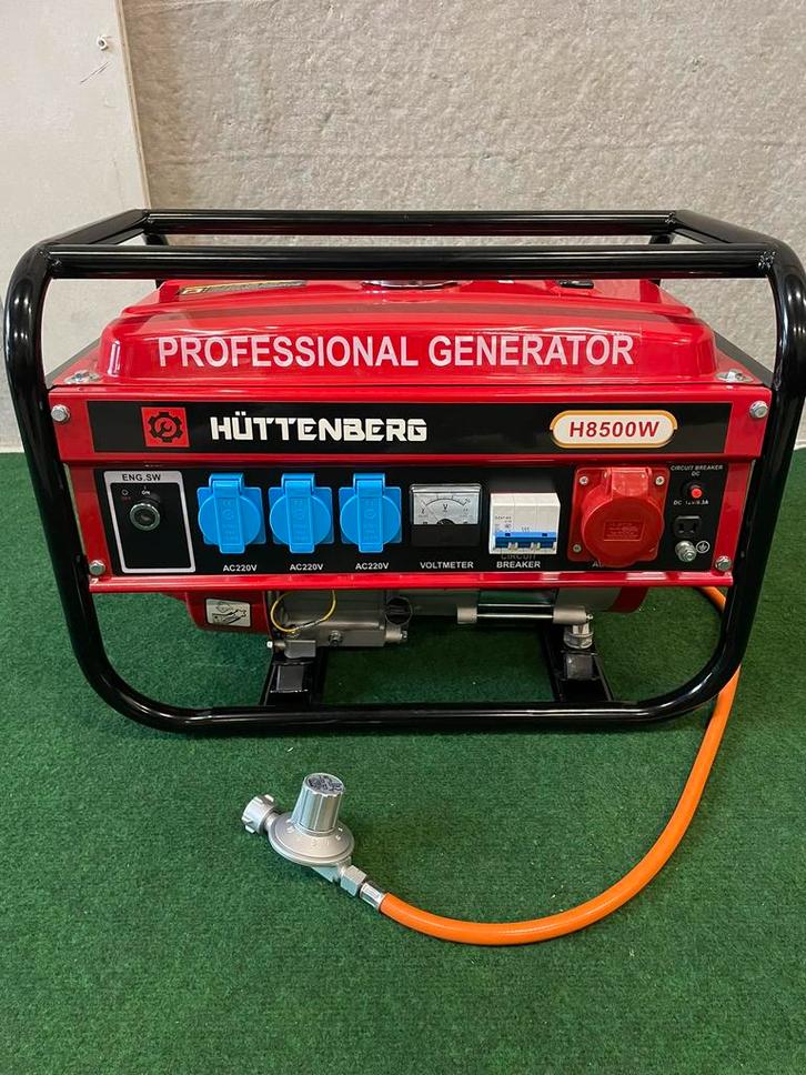 Nieuwe Huttenberg H8500 aggregaat omgebouwd naar propaangas, Doe-het-zelf en Bouw, Gereedschap | Handgereedschap, Nieuw, Ophalen