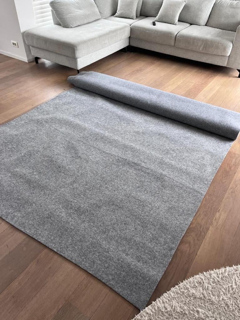 Lichtgrijze tapis plein NIEUW 70m2 tapijt 2m breed, Ophalen, 200 cm of meer, Rechthoekig, Nieuw