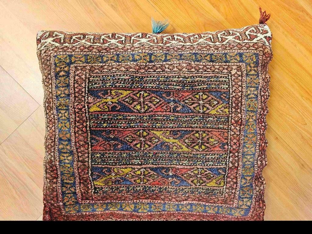 Coussin persan 55/47 cm, Maison & Meubles, Enlèvement ou Envoi, Utilisé, Bleu, Rectangulaire