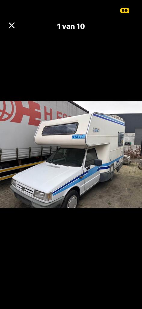 Fiat Fiorino mini mobilhome oldtimer 1996 diesel, Caravans en Kamperen, Mobilhomes, Particulier, Diesel, Fiat