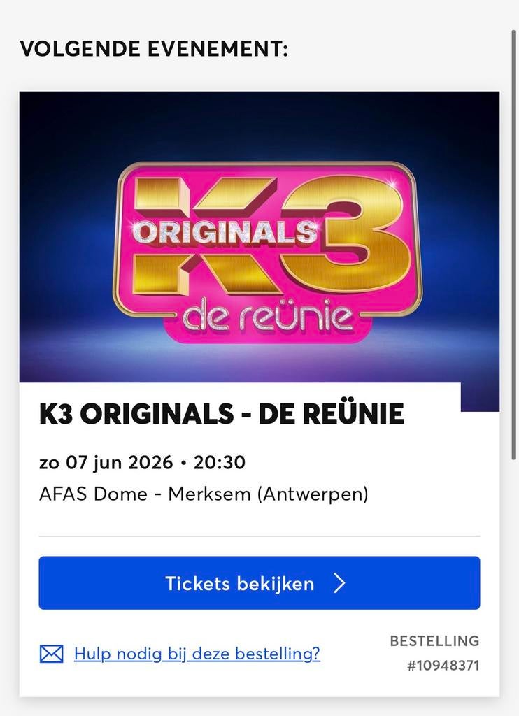 K3 originals Allerlaatste show Tickets, Tickets en Kaartjes