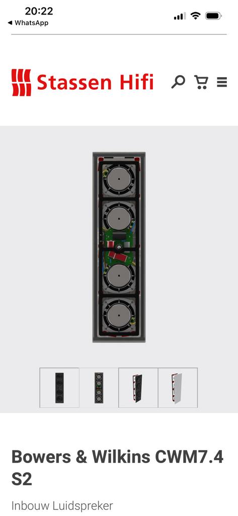 Inbouwluidspreker Bowers en Wilkins, Audio, Tv en Foto, Luidsprekerboxen, Ophalen, Nieuw, Bowers & Wilkins (B&W), 120 watt of meer