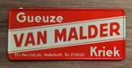 Blikken reclamebord Gueuze Van Malder., Ophalen of Verzenden, Reclamebord