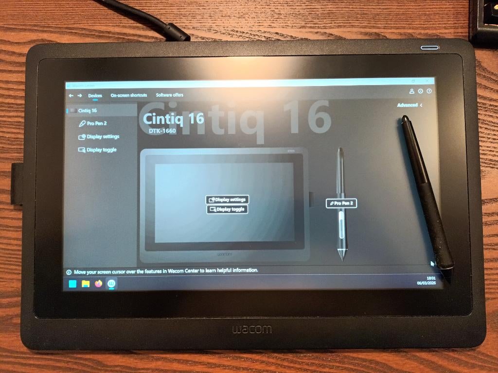 Wacom cintiq 16 (2019), Ophalen