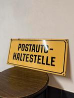 Emaille bord POSTAUTO-HALTESTELLE, Ophalen of Verzenden