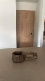 Grote vijzel met handvat hoffz stijl puur wonen, Huis en Inrichting, Ophalen of Verzenden, Zo goed als nieuw, Hout