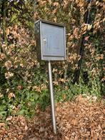 Brievenbus met paal, Ophalen, Gebruikt, Inox, Staande brievenbus