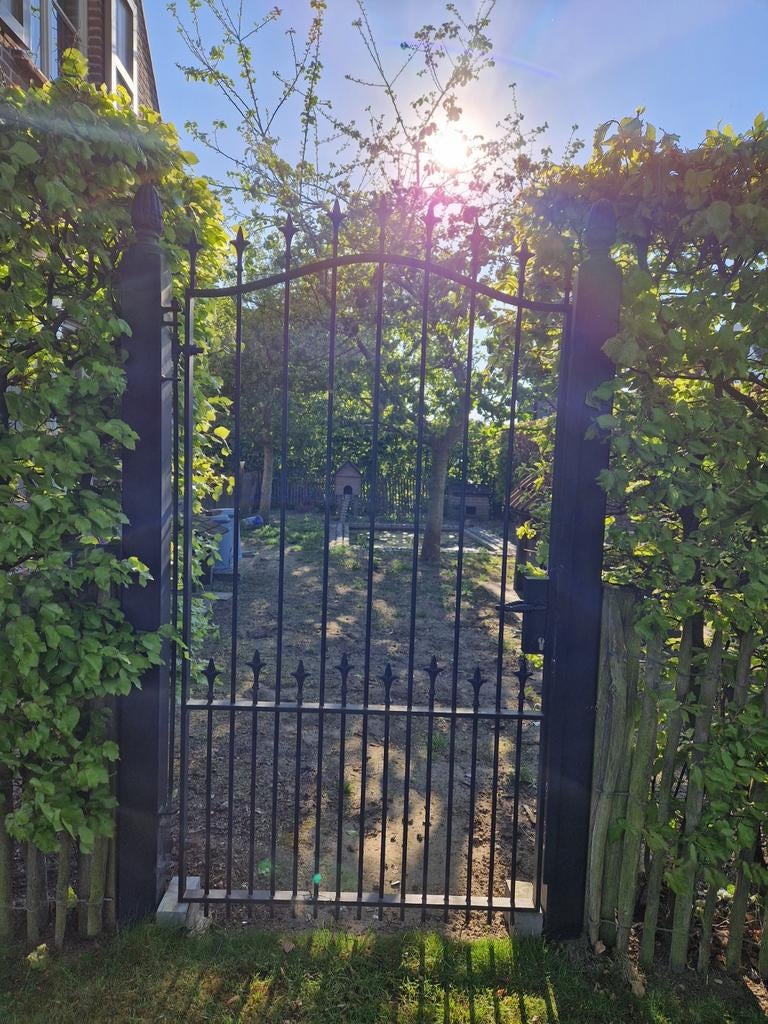 Portail de jardin, noir mat en très bon état !, 100 à 150 cm, 150 à 200 cm, Enlèvement, Utilisé