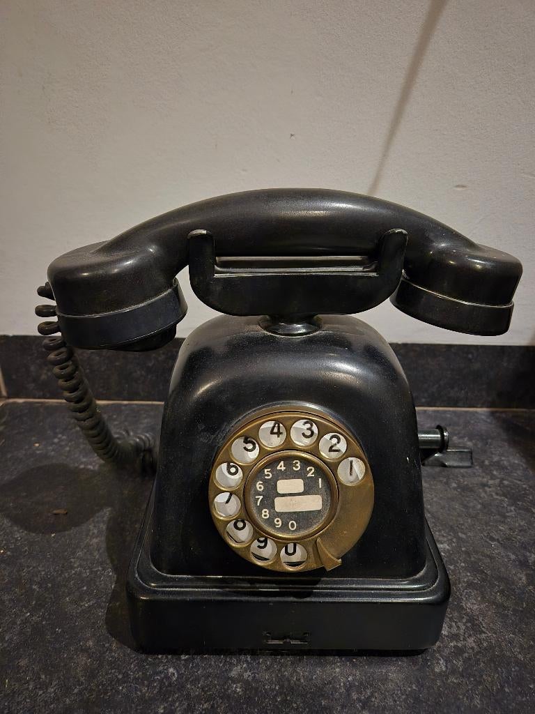 Téléphone à platine vintage - style bakélite - Années 50/60, Antiquités & Art, Curiosités & Brocante, Enlèvement