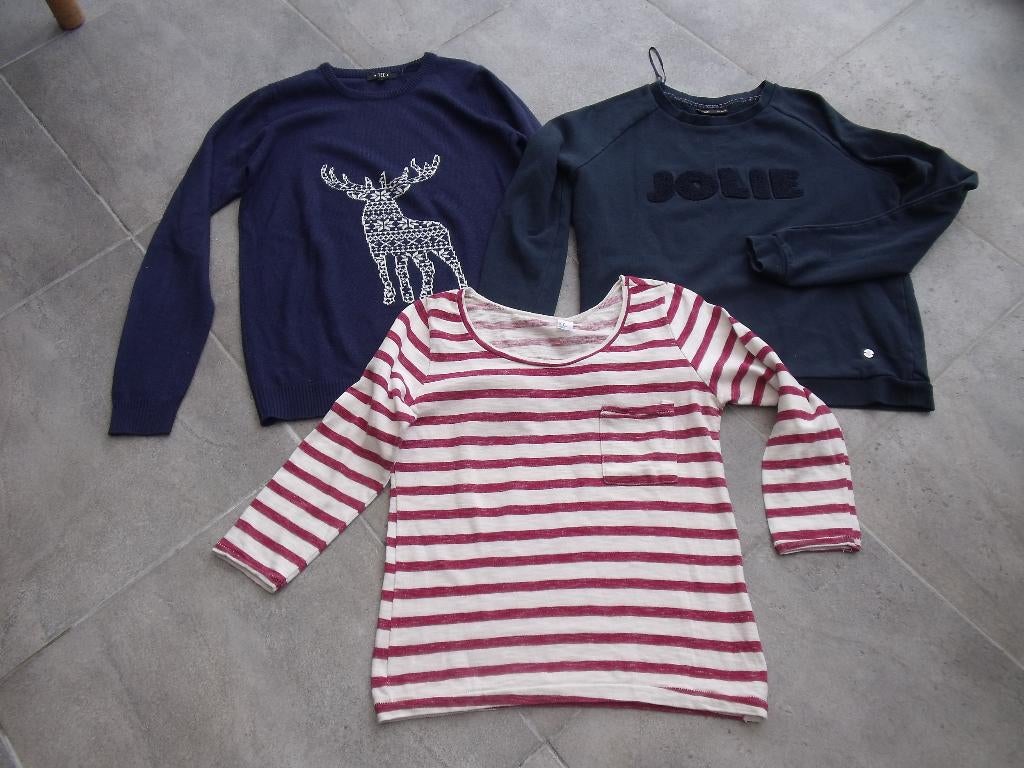 lot 3 pulls femme taille S = 5€, Enlèvement, Porté, Taille 36 (S)