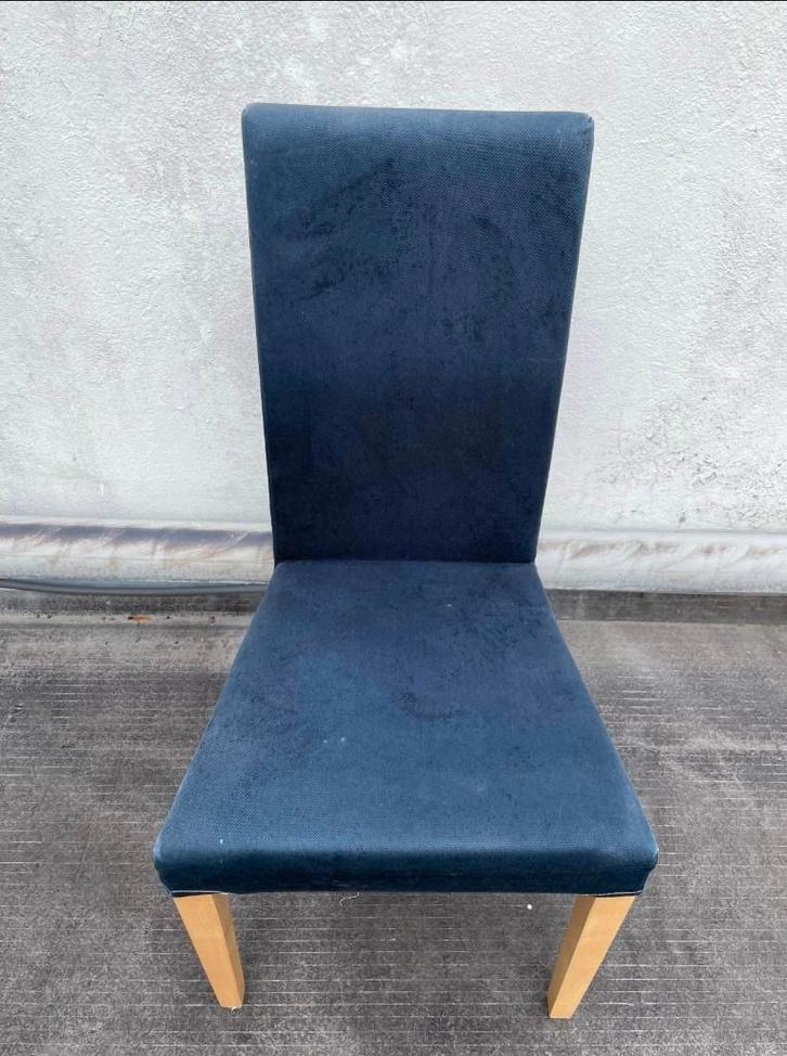 2 HOUSSES de chaises bleues, Huis en Inrichting, Stoelen, Zo goed als nieuw, Twee, Stof, Blauw, Ophalen