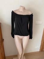 Zwarte Vrolijke Feestelijke blouse (M), Ophalen of Verzenden, Zo goed als nieuw, Maat 38/40 (M), Zwart