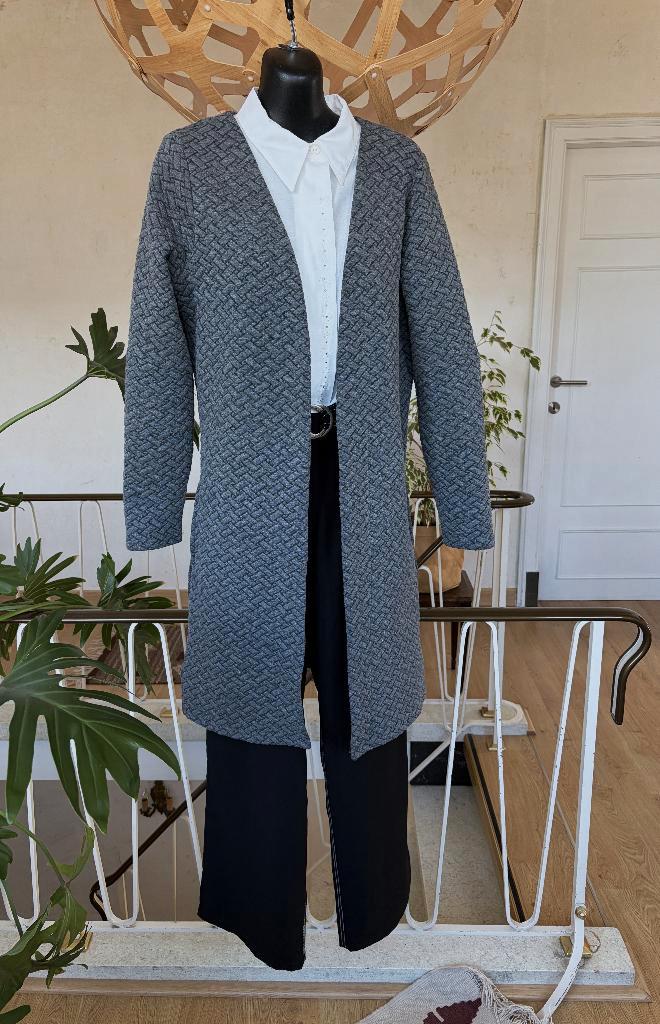 Object lange open vest / jas, maatje M (38), Kleding | Dames, Jassen | Zomer, Gedragen, Maat 38/40 (M), Grijs, Ophalen of Verzenden