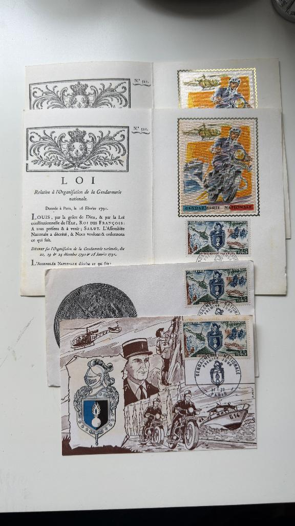 Coffret Gendarmerie nationale française 1971- FDC, Envoi, Non décrit