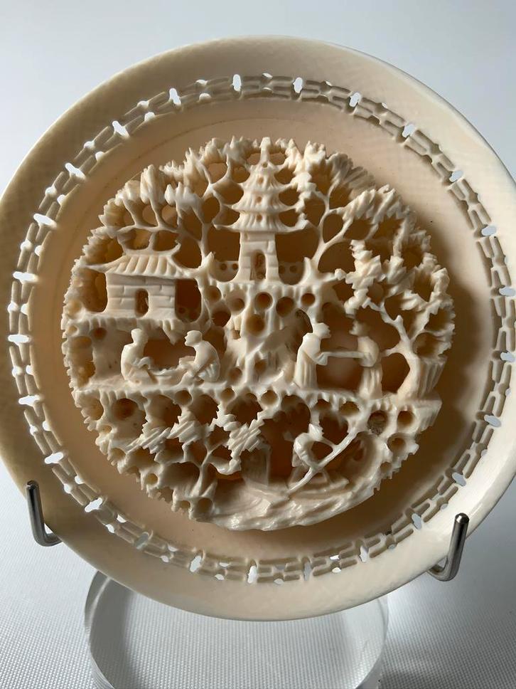 Antiek ivoren snijwerk Chinees, Antiek en Kunst, Kunst | Niet-Westerse kunst, Verzenden