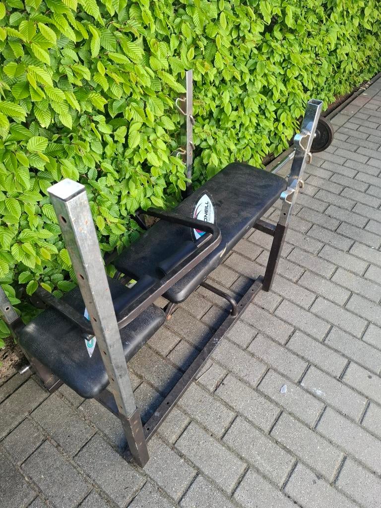 [Moet snel weg!]Bench press+gewicht+lange baar+ been oef., Sports & Fitness, Jambes, Centrale électrique, Enlèvement, Utilisé