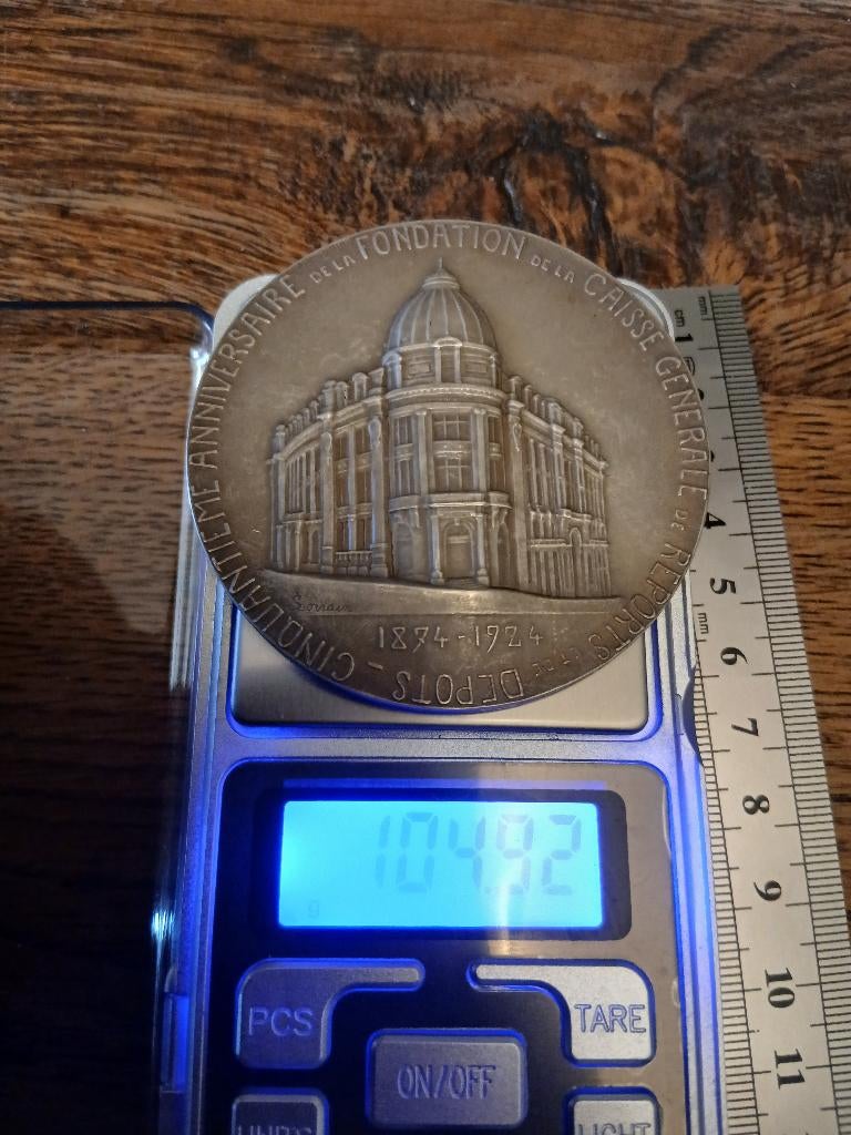 Zilveren medaille 1924 Caisse Générale des Depots, Verzenden, Zilver