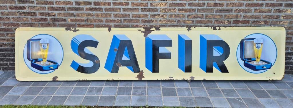 Safir emaille bord 3m uit 1955 te ruil!, Verzamelen, Merken en Reclamevoorwerpen, Ophalen