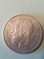 5 frank zilver leopold 2 prachtige munt 1872, Monnaie en vrac, Argent, Enlèvement, Argent