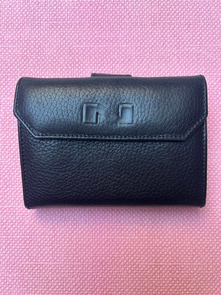 Zwarte portemonnee Nathan, Ophalen of Verzenden, Gebruikt, Zwart, Leder