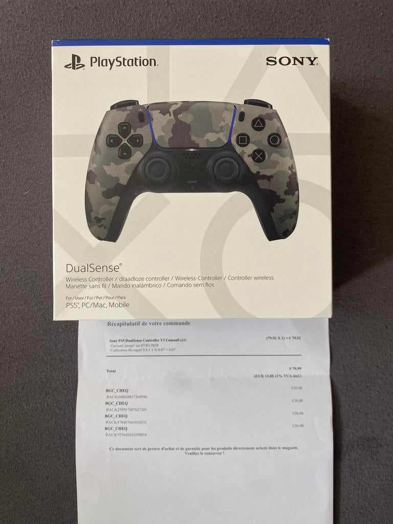 Manette ps5 camouflage camo neuve Garantie 2 ans avec factur, Consoles de jeu & Jeux vidéo, Enlèvement, Comme neuf, PlayStation 5