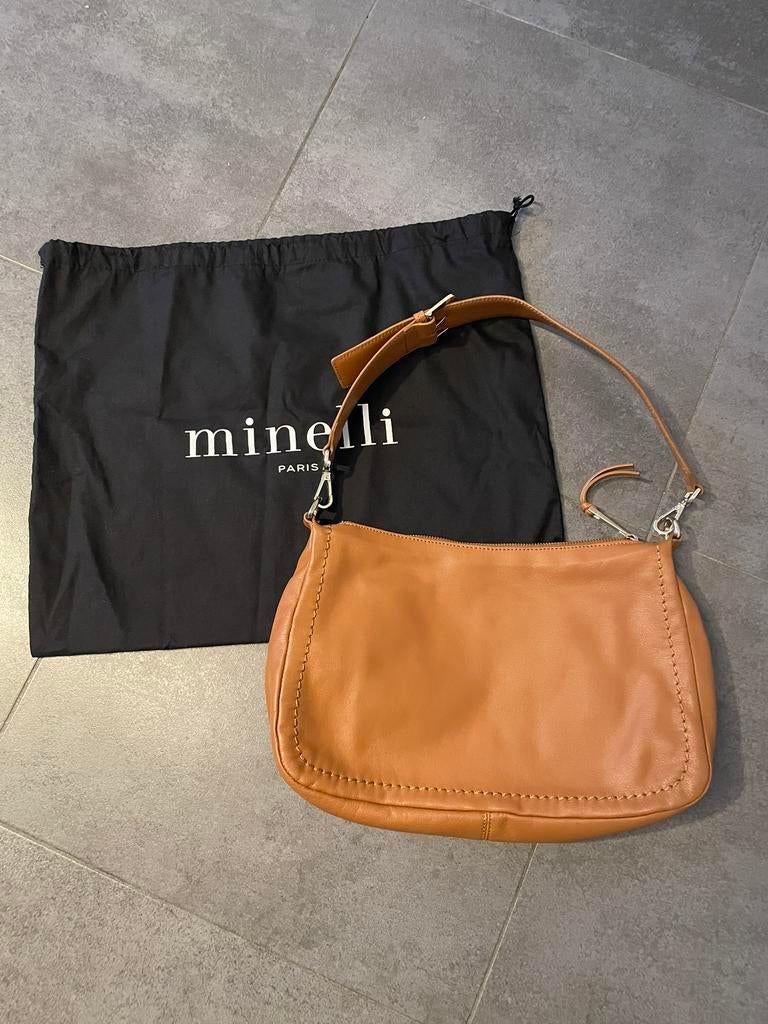 Nieuwe leder handtas Minelli, Ophalen of Verzenden, Nieuw, Handtas