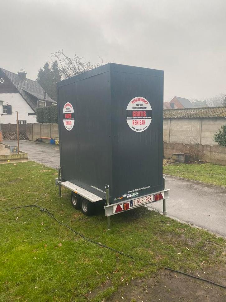 Mobiele badkamer TE HUUR of TE KOOP, Auto diversen, Aanhangers en Bagagewagens, Gebruikt, Ophalen