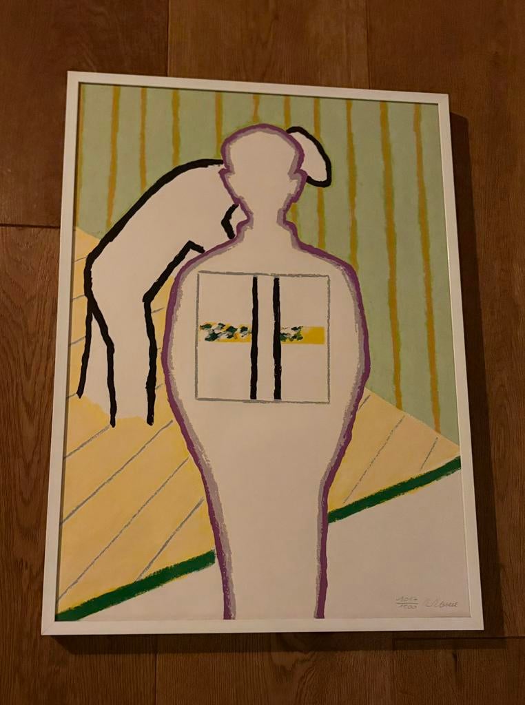 Litho “vader en zoon” van Roger Raveel, Ophalen of Verzenden