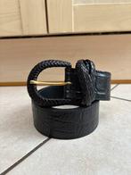 Zwarte leren riem met moerbei, 80 tot 90 cm, 3 tot 5 cm, Heupriem, Ophalen of Verzenden