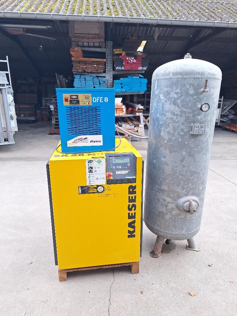 Schroefcompressor Kaeser SK26, Bricolage & Construction, Compresseurs, Utilisé, 6 à 10 bars, 100 litres ou plus, 800 litres/min ou plus