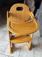 Chaise haute en bois bébé, Enfants & Bébés, Chaises pour enfants, Enlèvement, Utilisé, Chaise de table, Ceinture(s)