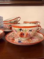 Japanse vintage porseleinen theeset – Kutani stijl, Antiek en Kunst, Antiek | Servies compleet, Ophalen
