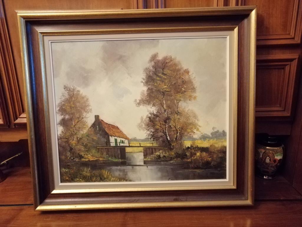 Schilderij van J. Frissen, Antiek en Kunst, Kunst | Schilderijen | Klassiek, Ophalen